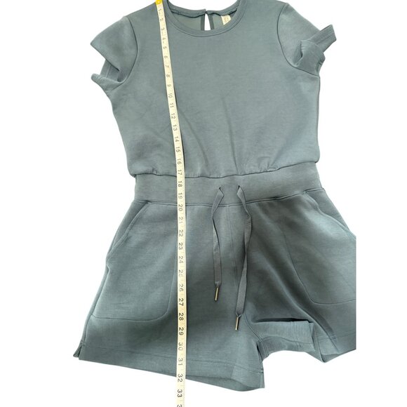 Spanx Air Luxe Short Sleeve Romper With Drawstring Waist Blue Womens Size M - Picture 6 of 8